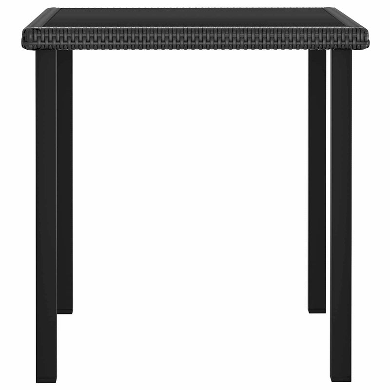 Set de masă pentru grădină 5 pcs Negru poliratan