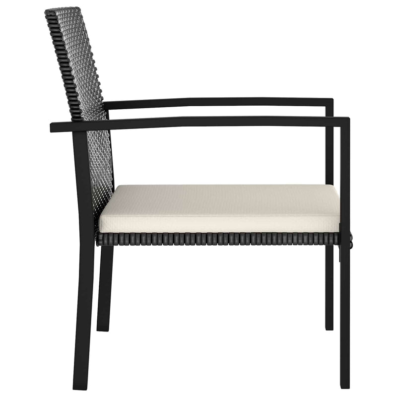 Set de masă pentru grădină 5 pcs Negru poliratan