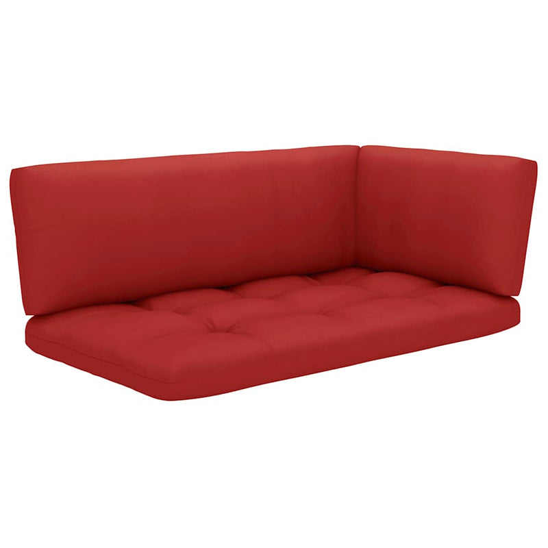 Set mobilier din paleți cu perne, 4 piese, alb, lemn pin tratat