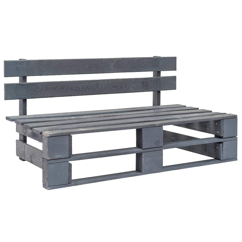 Set mobilier din paleți cu perne, 6 piese, gri, lemn pin tratat