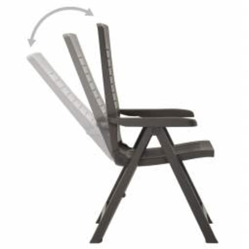 Scaune pliabile rabatabile, 2 buc., plastic, antracit