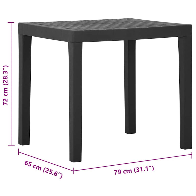 Masă de grădină, gri, 79x65x72 cm, plastic
