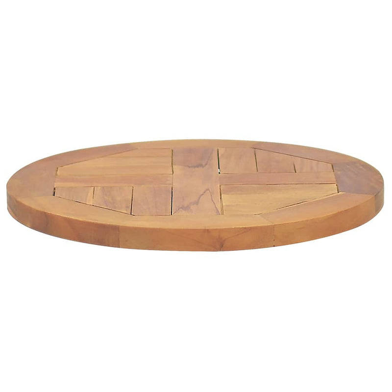 Blat de masă, 40 cm, lemn masiv de tec, rotund, 2,5 cm