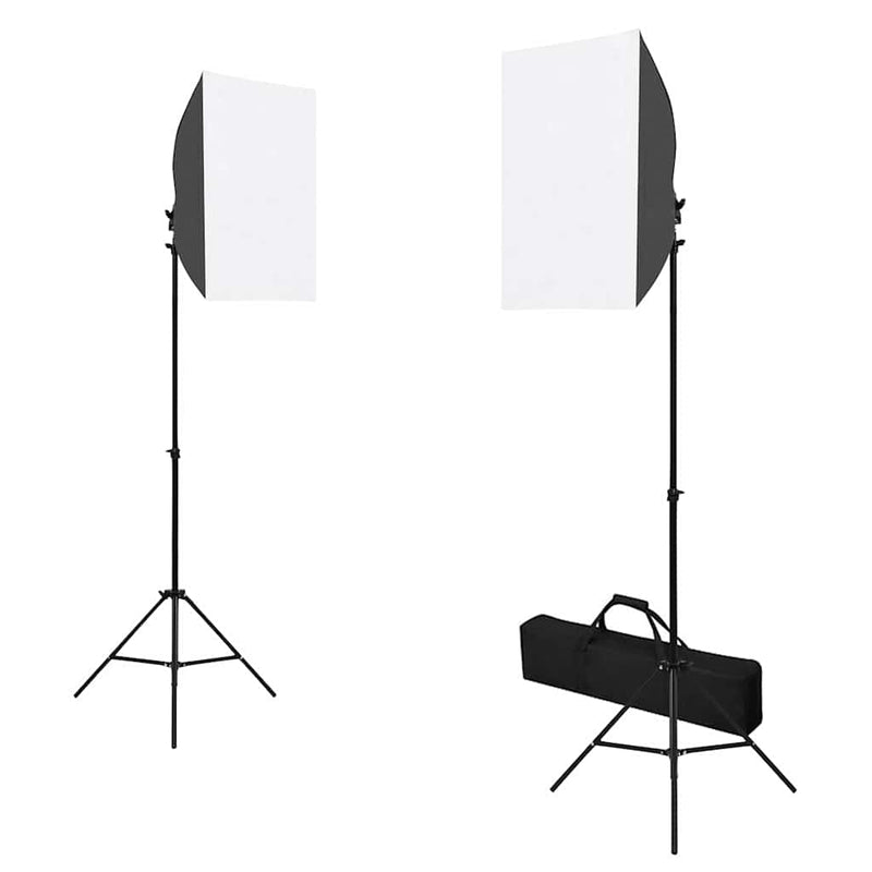 Set studio foto cu lumini softbox și reflector