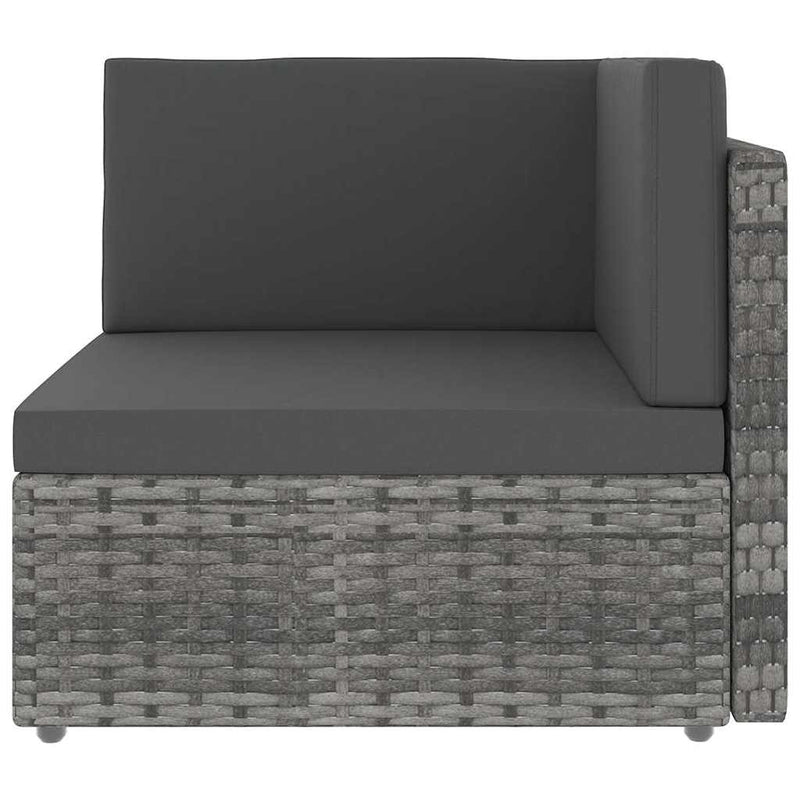 Set mobilier de grădină cu perne, 5 piese, gri, poliratan