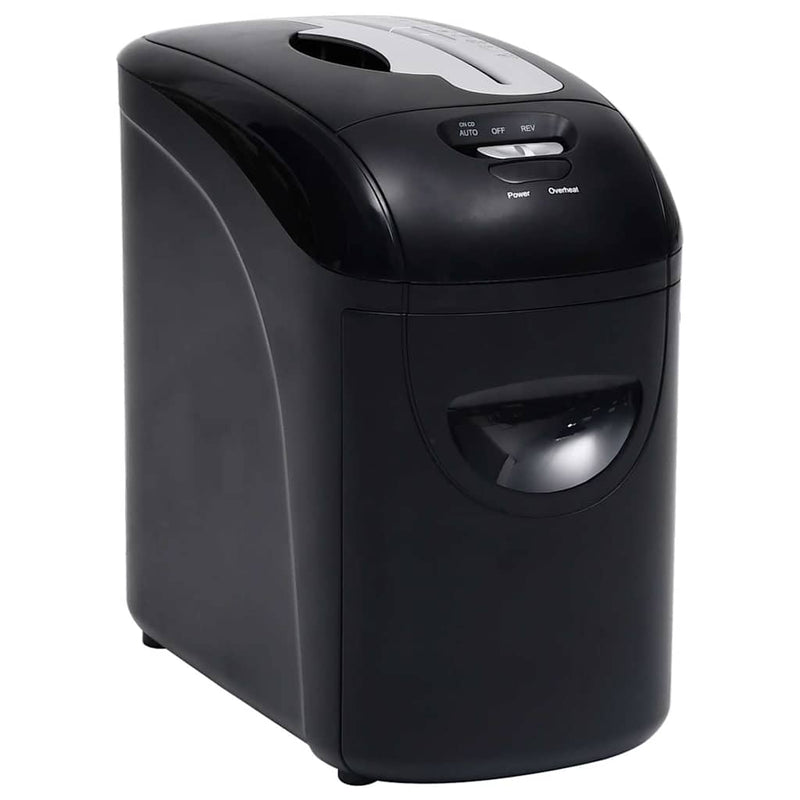 Tocător de hârtie, 10 coli, tăietură micro, negru