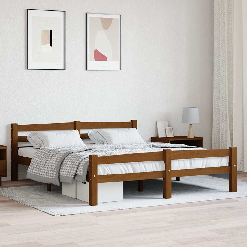 Cadru de pat, maro miere, 160x200 cm, lemn masiv de pin