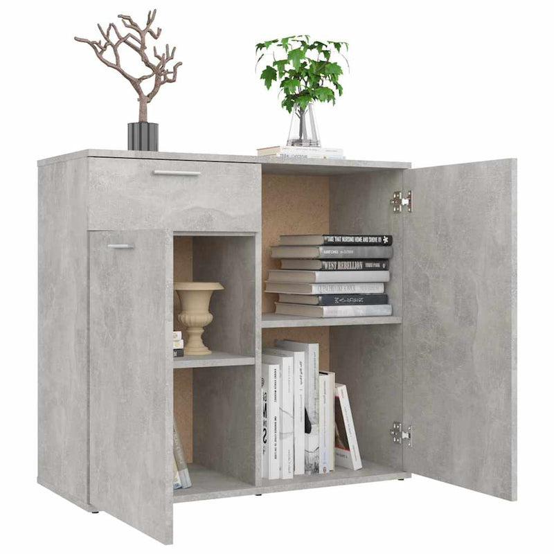 Servantă, gri beton, 80x36x75 cm, PAL
