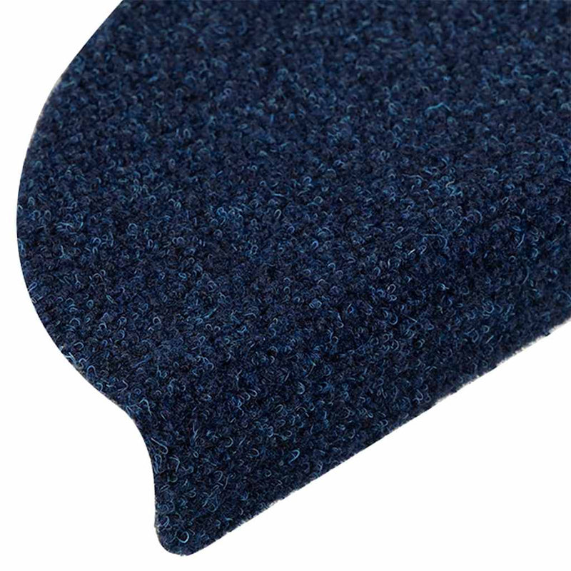 Covorașe autoadezive pentru scări, 10 buc., 56x17x3 cm, semirotunde, bleumarin