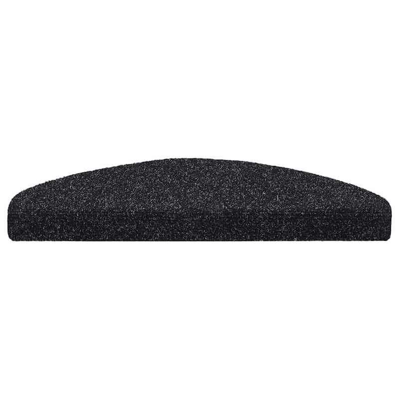 Covorașe autoadezive pentru scări, 10 buc., 65x21x4 cm, negru, semirotunde, mari