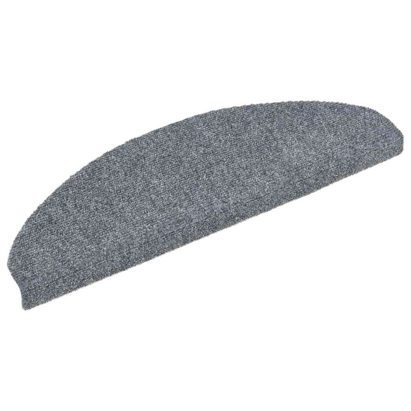 Covorașe pentru scări autoadezive, 5 buc., 65x21x4 cm, gri deschis, semirotunde, mari