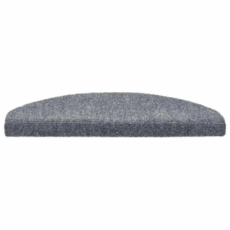Covorașe pentru scări autoadezive, 5 buc., 65x21x4 cm, gri deschis, semirotunde, mari