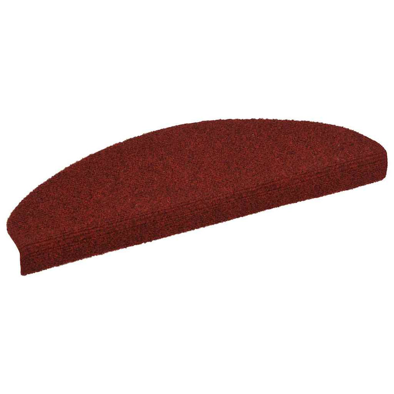 Covorașe pentru scări autoadezive, 5 buc., 65x21x4 cm, roșu bordeaux, semirotunde, mari