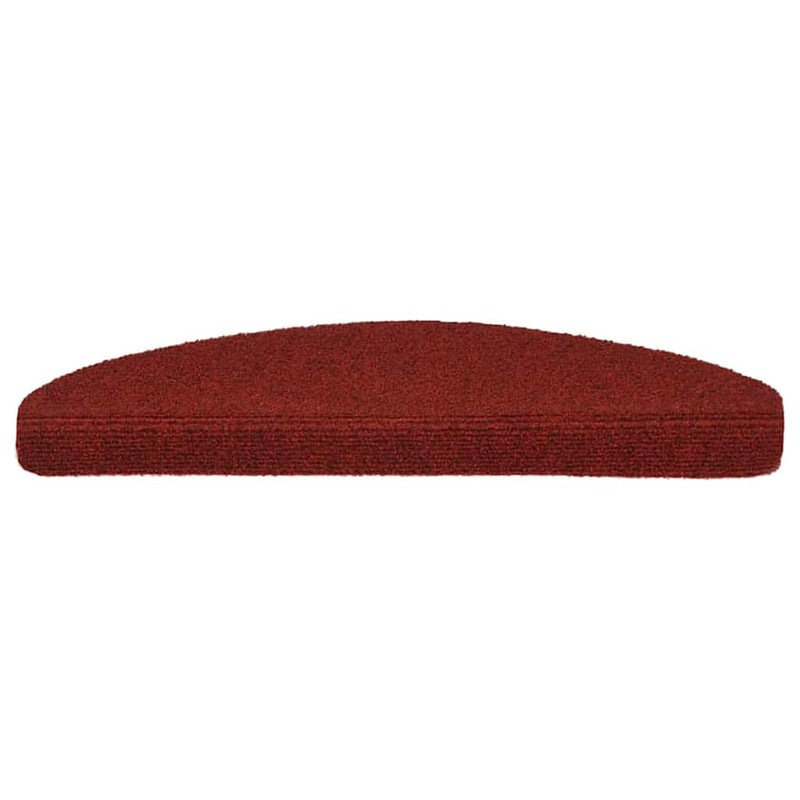 Covorașe pentru scări autoadezive, 5 buc., 65x21x4 cm, roșu bordeaux, semirotunde, mari
