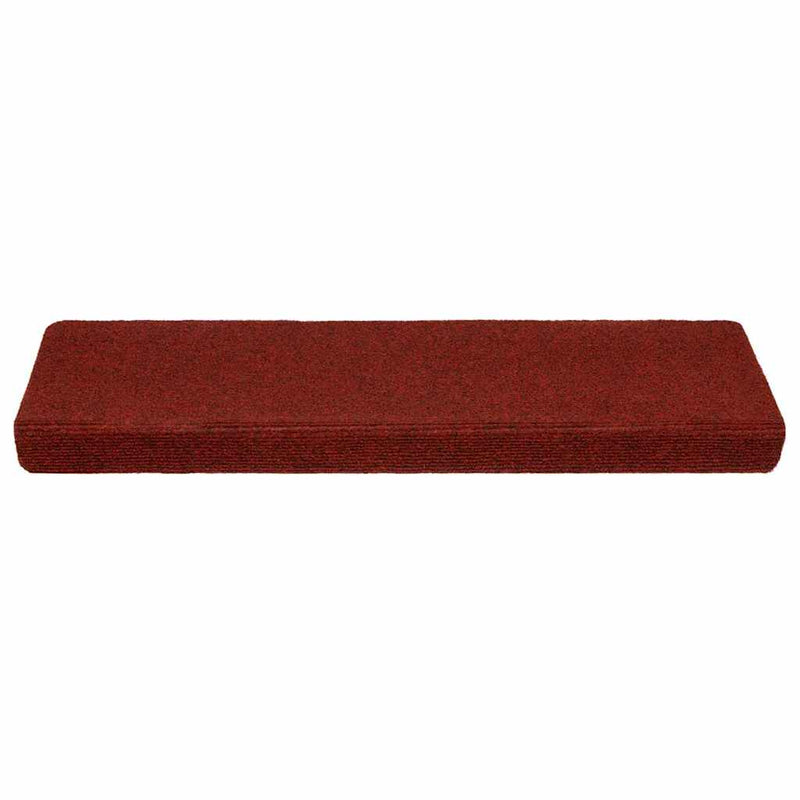 Covorașe pentru scări autoadezive, 5 buc., 65x21x4 cm, margini dreptunghiulare, roșu bordeaux