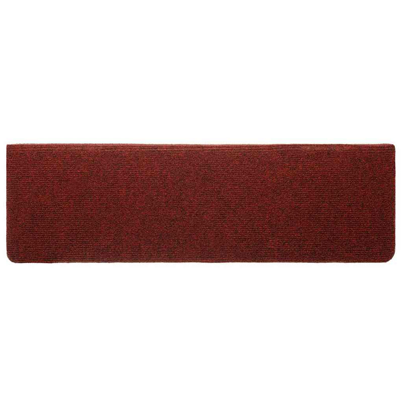 Covorașe pentru scări autoadezive, 5 buc., 65x21x4 cm, margini dreptunghiulare, roșu bordeaux