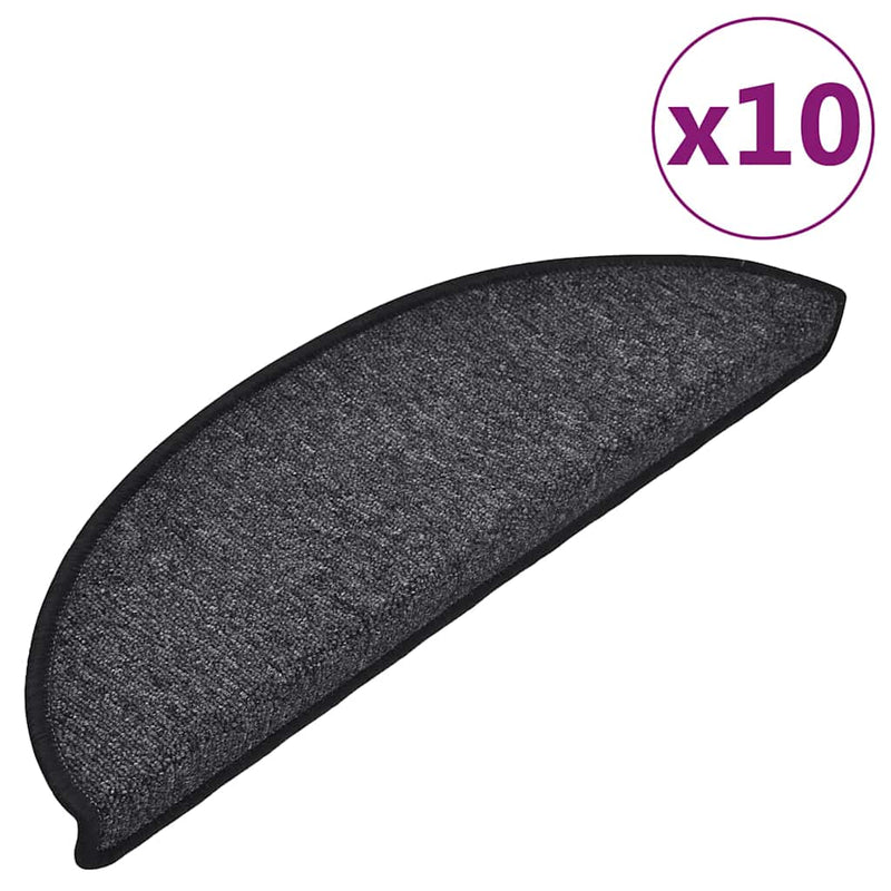 Grile pentru trepte 10 buc. 56 x 17 x 3 cm Non-Slip Antracit