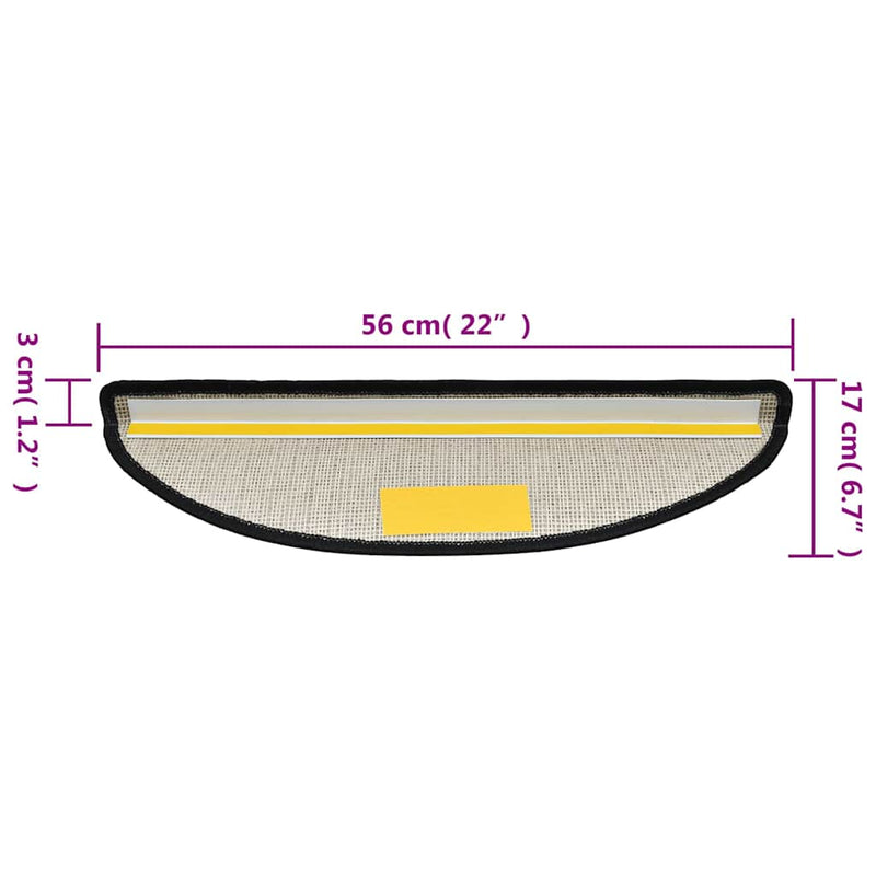 Grile pentru trepte 10 buc. 56 x 17 x 3 cm Non-Slip Antracit