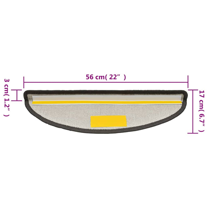 Grile pentru trepte 10 buc. 56 x 17 x 3 cm Non-Slip Gri închis
