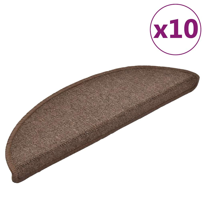 Grile pentru trepte 10 buc. 56 x 17 x 3 cm Non-Slip Maro Cafea