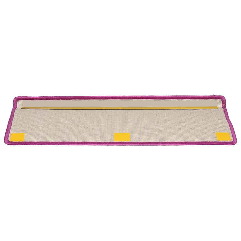 Covorașe pentru scări, 10 buc., 65x21x4 cm, violet, cu margini dreptunghiulare