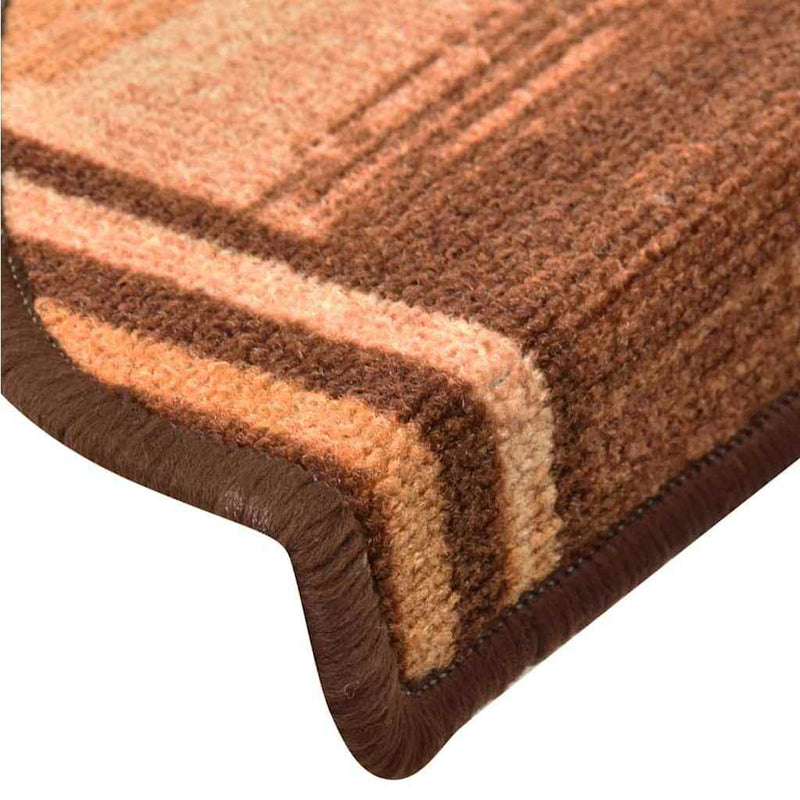 Covorașe pentru scări autoadezive, 10 buc., maro, 65x21x4 cm