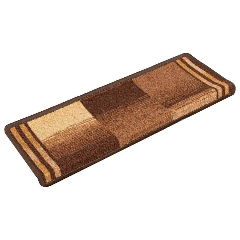 Covorașe pentru scări autoadezive, 10 buc., maro, 65x21x4 cm