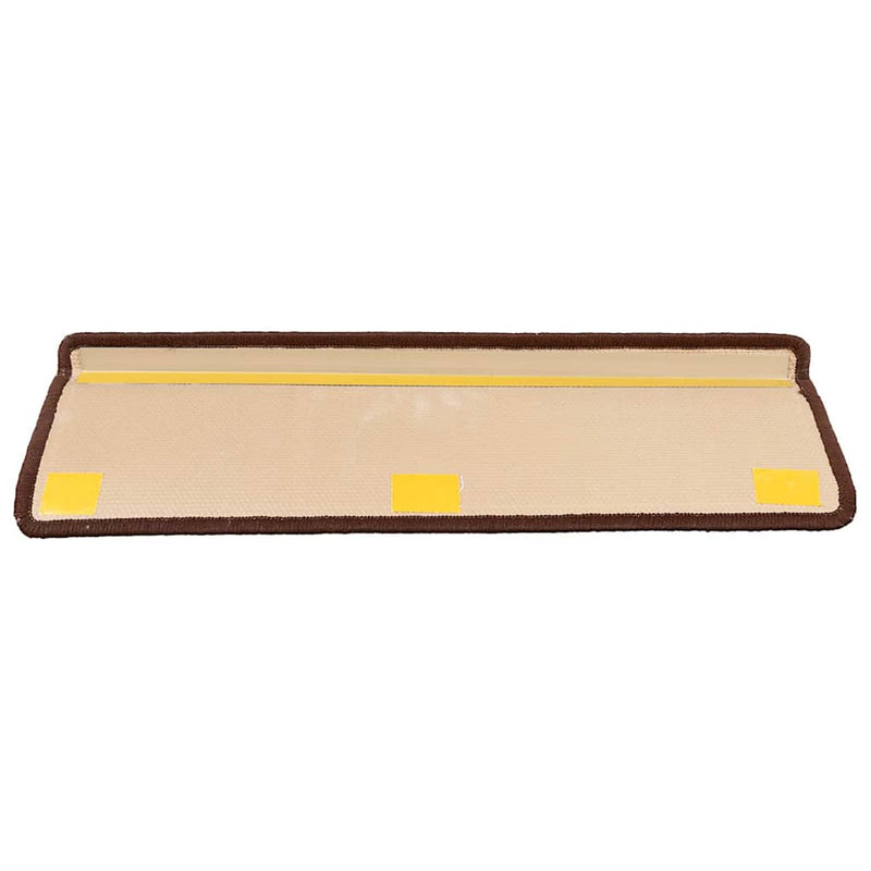 Covorașe pentru scări autoadezive, 10 buc., maro, 65x21x4 cm