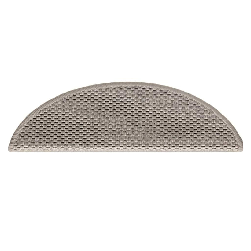 Covorașe scări autoadezive 15 buc argintiu 56x17x3 aspect sisal