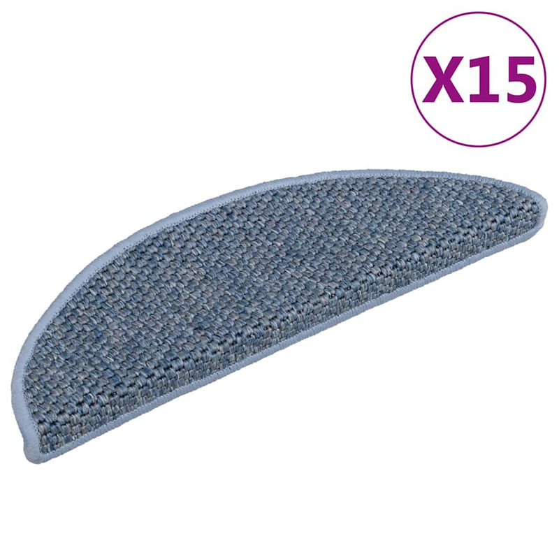 Covoraș scări autoadeziv 15 buc. albastru, 56x17x3 aspect sisal