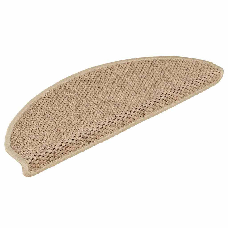 Covorașe scări autoadezive 15buc nisipiu 65x21x4cm aspect sisal