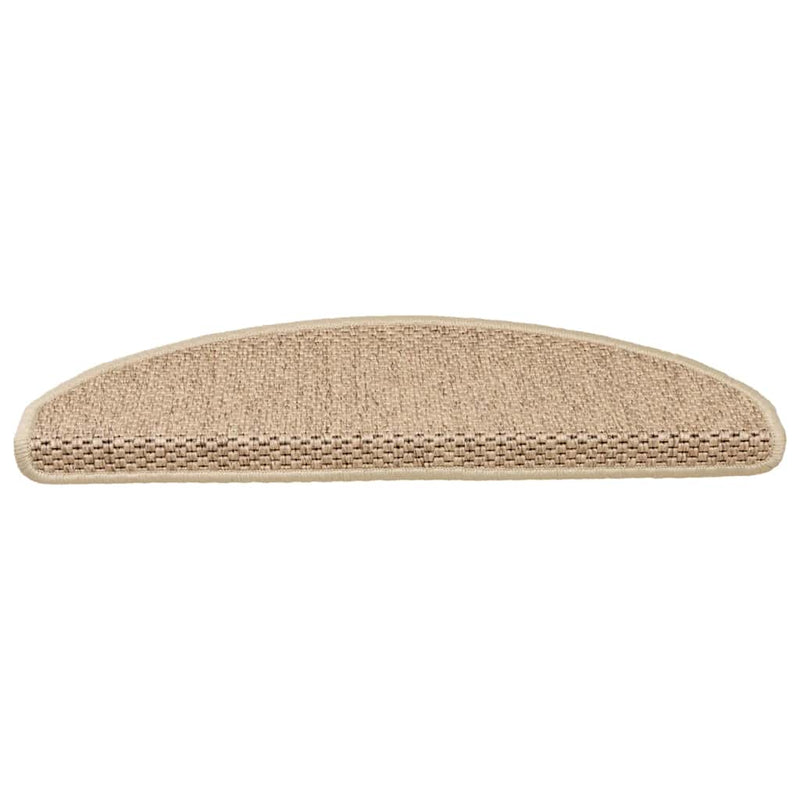 Covorașe scări autoadezive 15buc nisipiu 65x21x4cm aspect sisal
