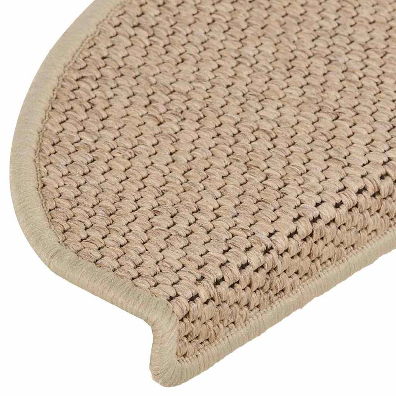 Covorașe scări autoadezive 15buc nisipiu 65x21x4cm aspect sisal
