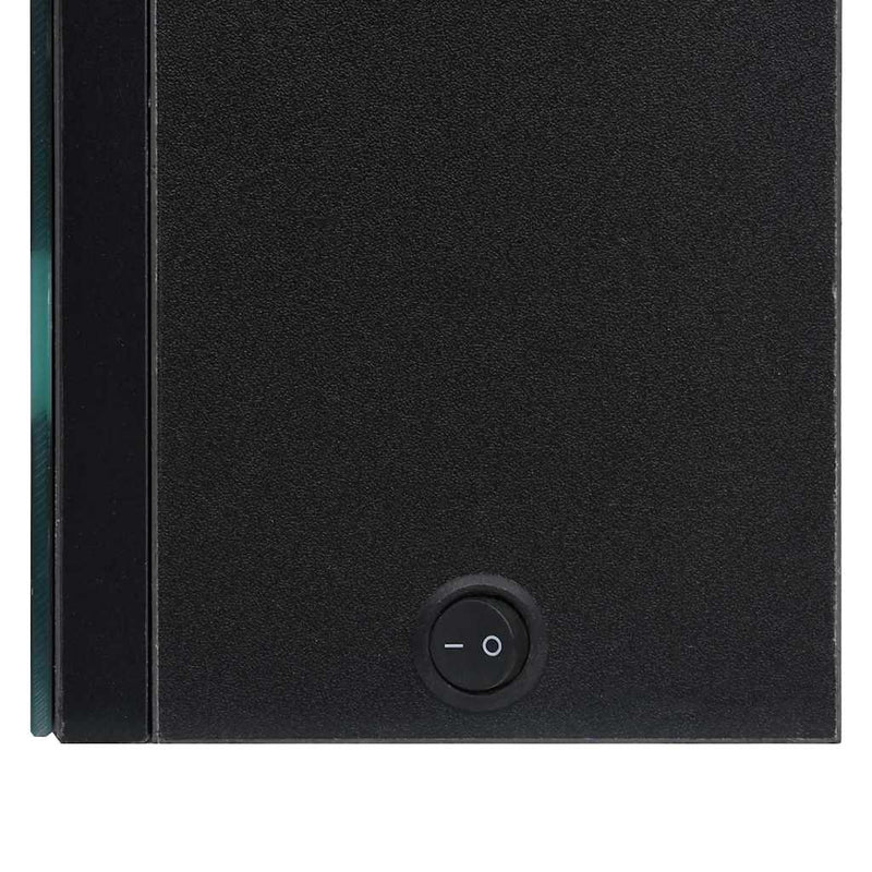 Dulap de baie cu oglindă și LED, negru, 50x14x60 cm