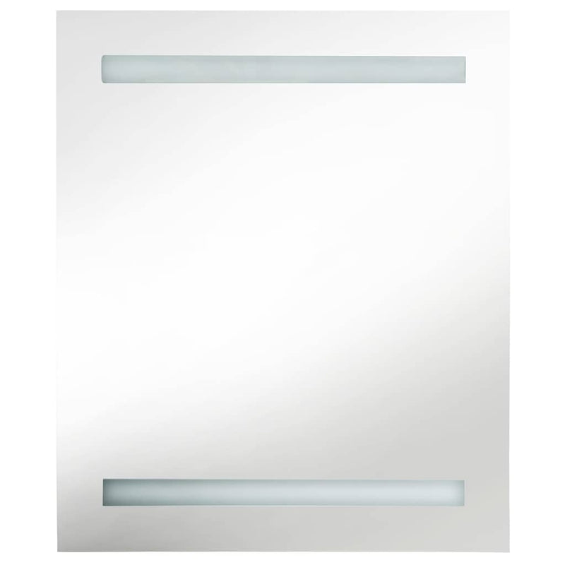 Dulap de baie cu oglindă și LED, stejar, 50x14x60 cm
