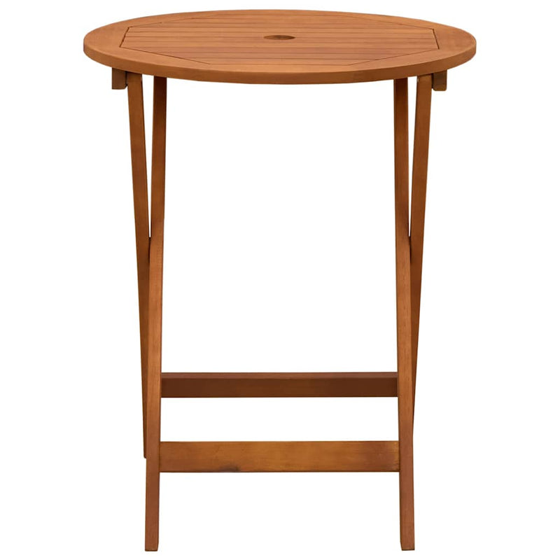 Masă de grădină pliabilă, Ø60x75 cm, lemn masiv eucalipt