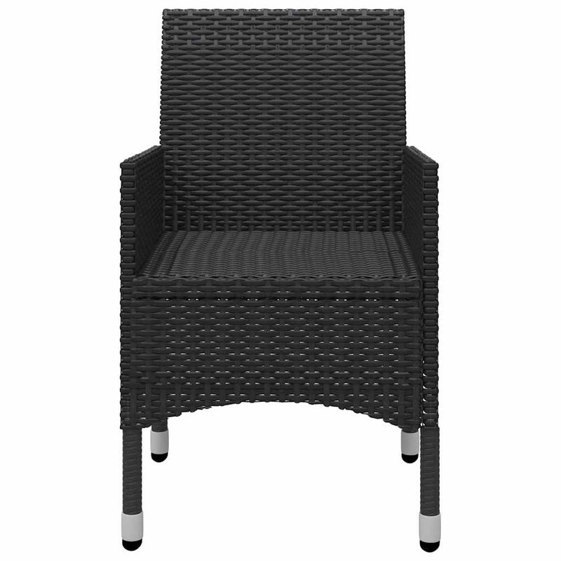 Set de masă pentru grădină, 3 piese, negru