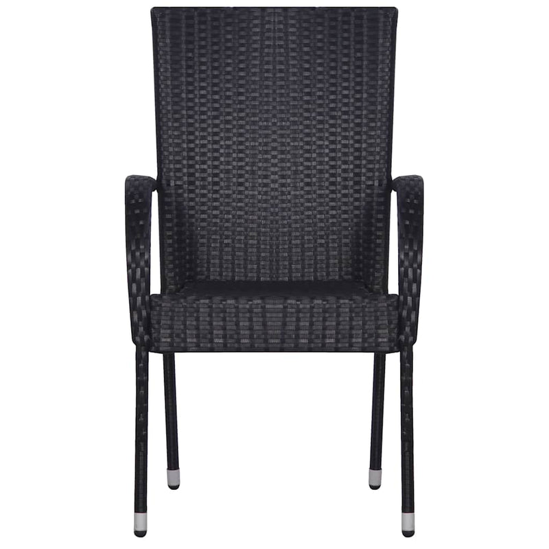 Set mobilier de grădină, 3 piese, negru