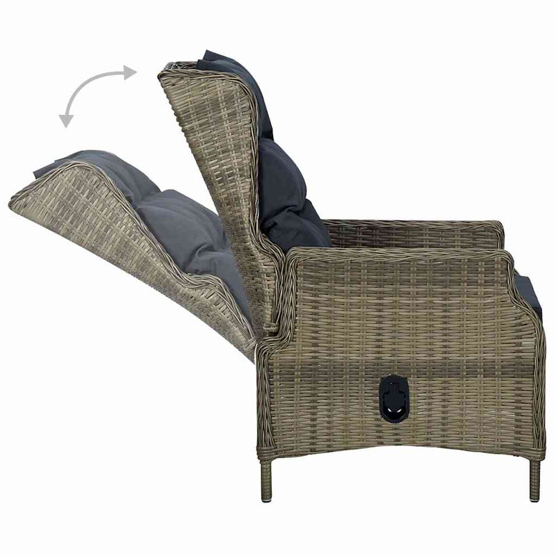 Set mobilier de grădină, 5 piese, maro
