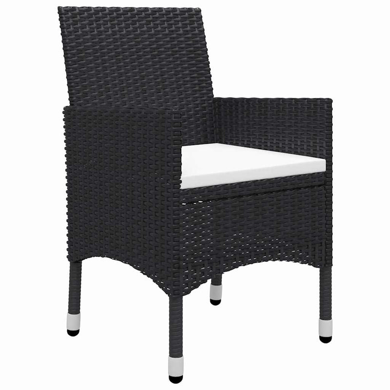 Set mobilier de grădină, 5 piese, negru
