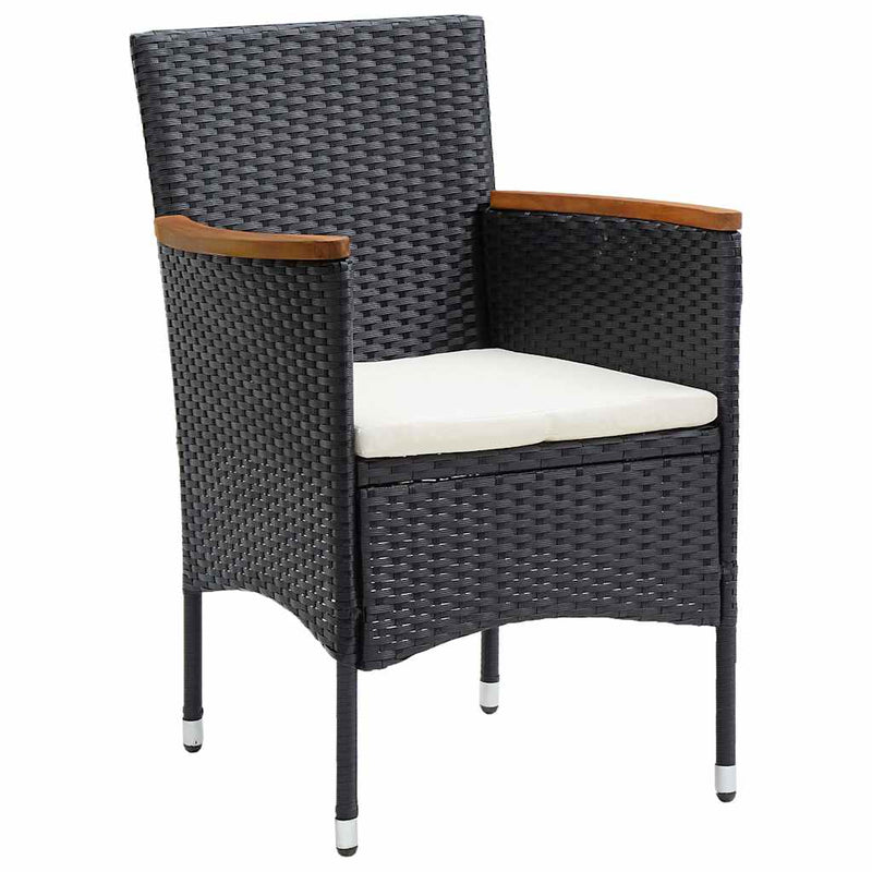Set mobilier de grădină, 5 piese, negru