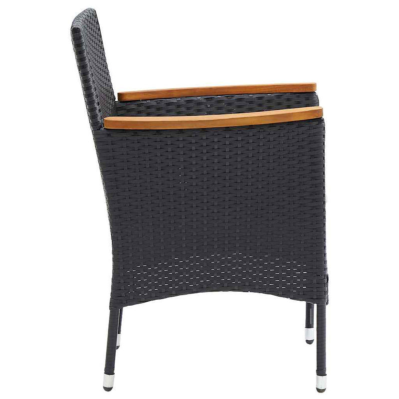 Set mobilier de grădină, 5 piese, negru