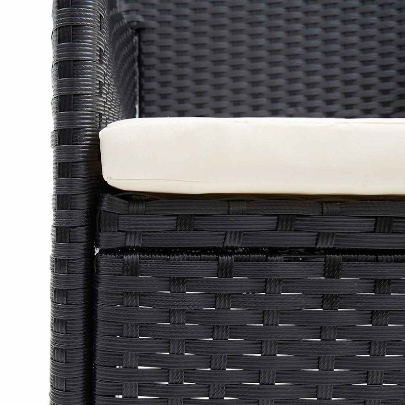 Set mobilier de grădină, 5 piese, negru
