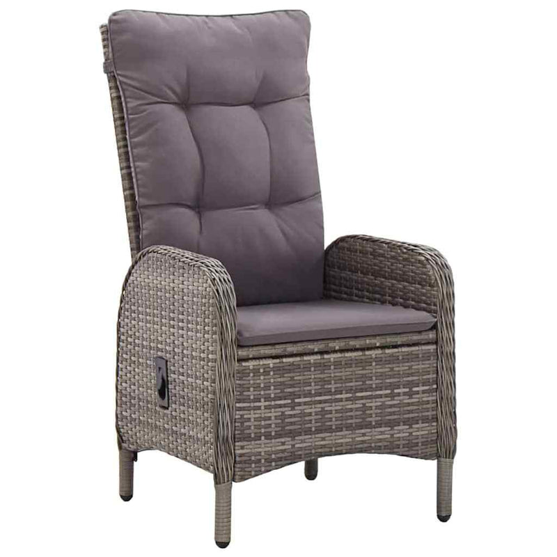 Set mobilier pentru grădină, 5 piese, gri