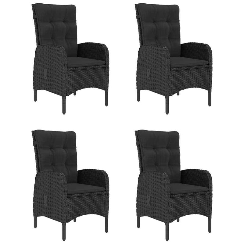 Set de masă pentru grădină, 5 piese, negru