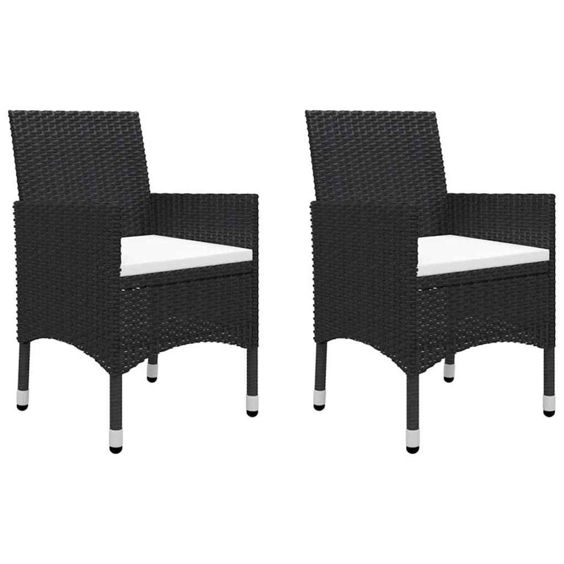 Set de masă pentru grădină, 5 piese, negru