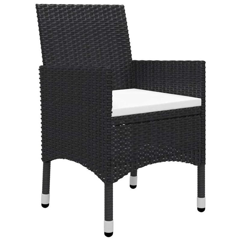 Set de masă pentru grădină, 5 piese, negru