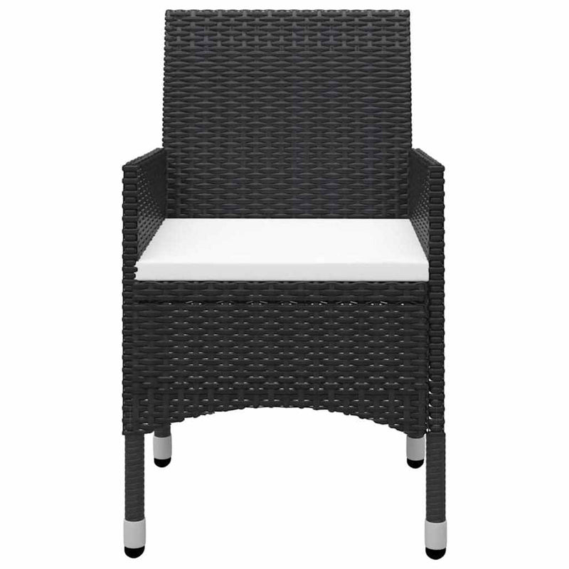 Set de masă pentru grădină, 5 piese, negru