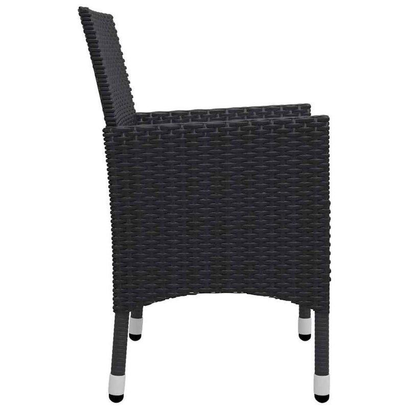 Set de masă pentru grădină, 5 piese, negru