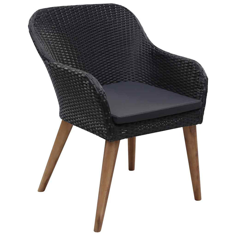 Set mobilier de grădină, 5 piese, negru